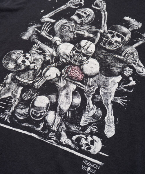 Alternative view of vintage-fashion-victim-skeleton-football-tee