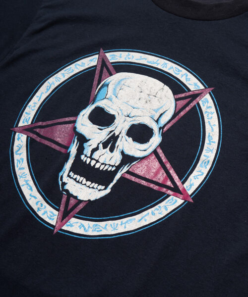 Alternative view of vintage-pentagram-skull-tee