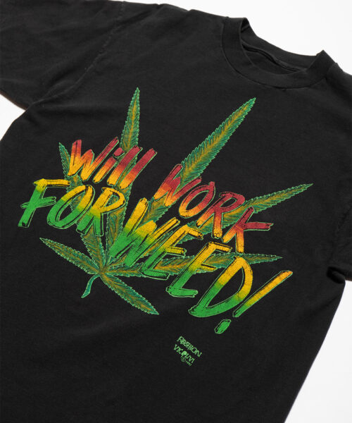 Alternative view of vintage-will-work-for-weed-tee
