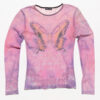 Vintage Wet Seal Butterfly Mesh Top