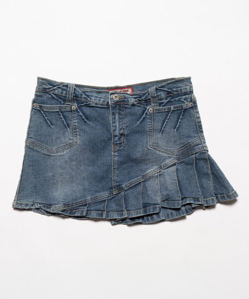 vintage-vanilla-star-denim-pleated-mini-skirt