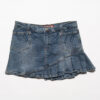 Vintage Vanilla Star Denim Pleated Mini Skirt