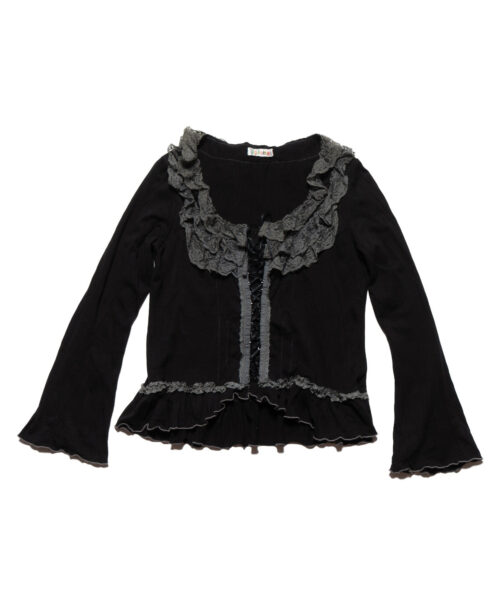 Vintage Jojoba Black Frill Top