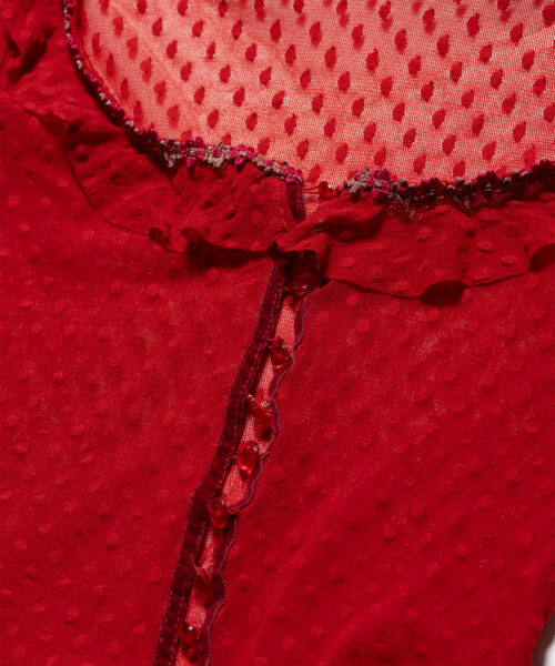 Alternative view of vintage-betsy-johnson-red-mesh-scoop-neck-top