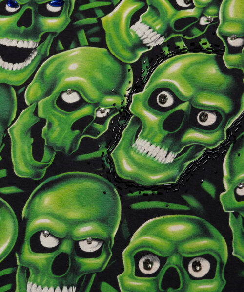 Alternative view of vintage-liquid-blue-skulls-sleeveless-tee