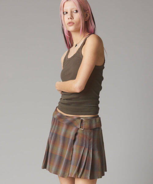 Alternative view of comma-skirt-plaid
